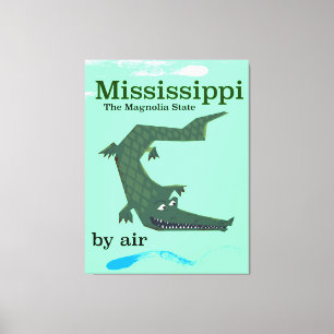 Mississippi-Alligator Vintage-Reiseposter Leinwanddruck