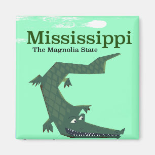 Mississippi-Alligator Vintage-Reiseposter Magnet