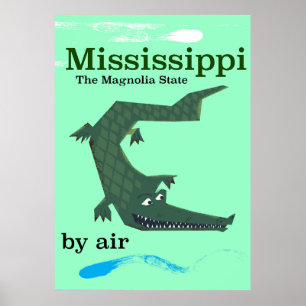 Mississippi-Alligator Vintage-Reiseposter Poster