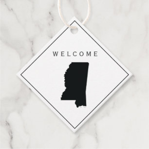 Mississippi Begrüßungstablett Tag, Hochzeitswoche Geschenkanhänger