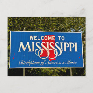 Mississippi Begrüßungszeichen Postkarte