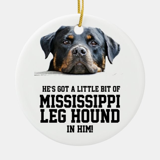 Mississippi-Bein-Jagdhund Rottweiler Keramik Ornament (Vorne)