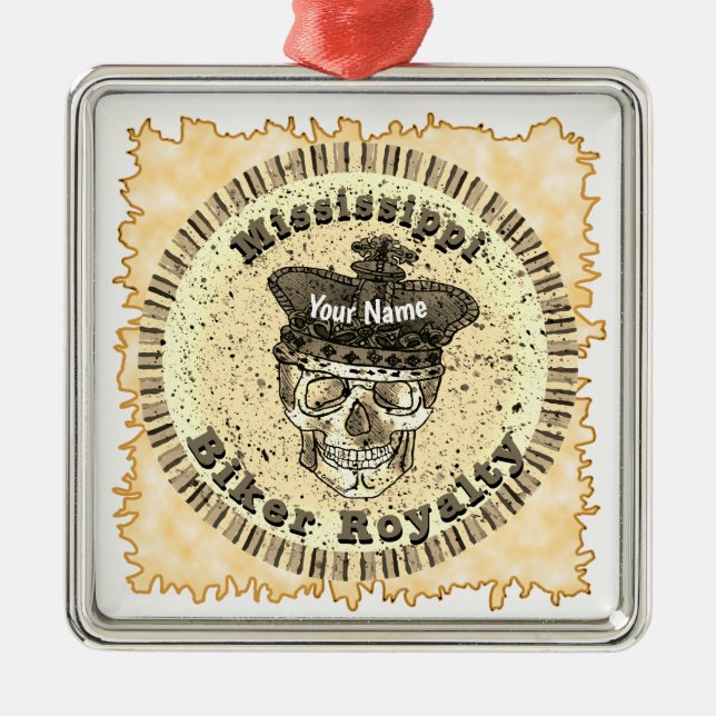 Mississippi Biker  Ornament Aus Metall (Vorne)