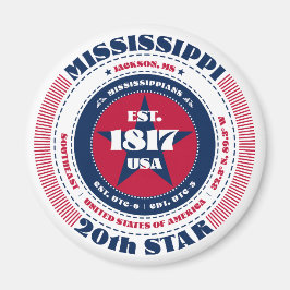 Mississippi Circle Typografie Souvenir Magnet