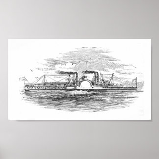 Mississippi-Dampfboot 1854 Poster