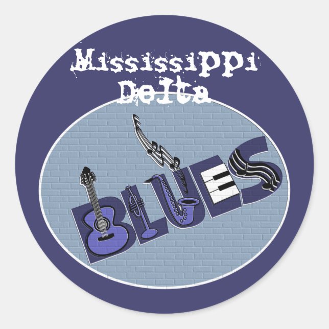 Mississippi Delta Blues Sticker (Vorderseite)