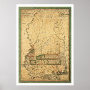 Mississippi Early Map von Melish 1820 Poster
