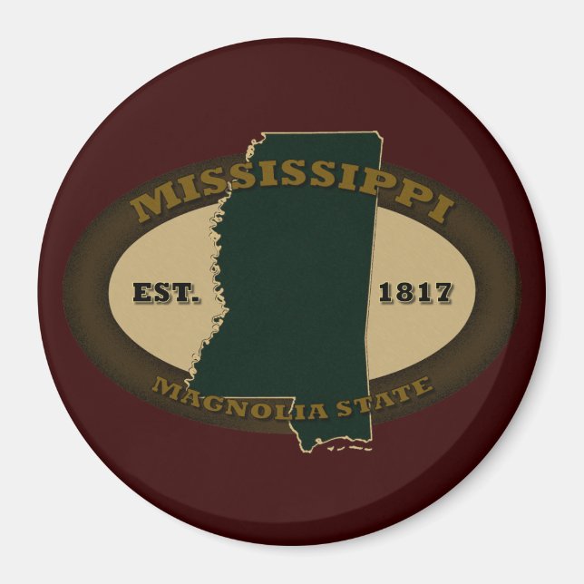 Mississippi Est. 1817 Magnet (Vorne)
