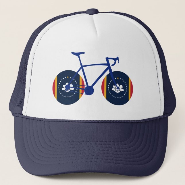 Mississippi Flag Cycling Truckerkappe (Vorderseite)