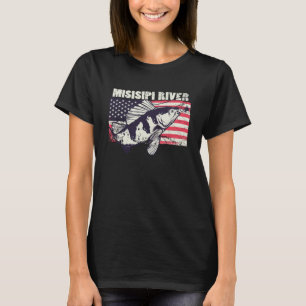 Mississippi Fluss Amerikanische Flagge Patriotisch T-Shirt
