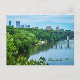 Mississippi Fluss Minneapolis Skyline Postkarte