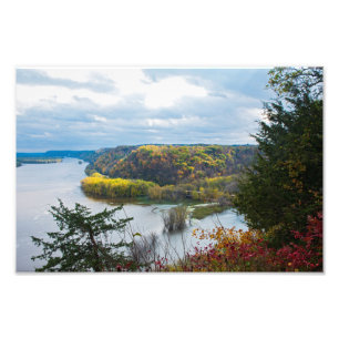 Mississippi Fluss und Wälder im Herbst Fotodruck