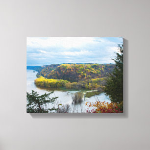 Mississippi Fluss und Wälder im Herbst Leinwanddruck