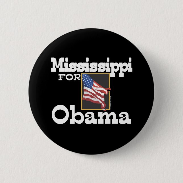 Mississippi für Obama-Knopf Button (Vorderseite)