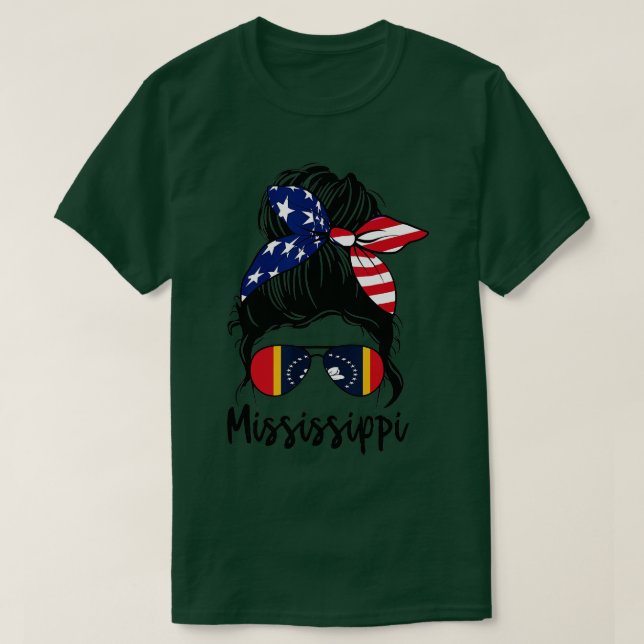Mississippi Girl Mississippi Flag Staat Girlfriend T-Shirt (Design vorne)