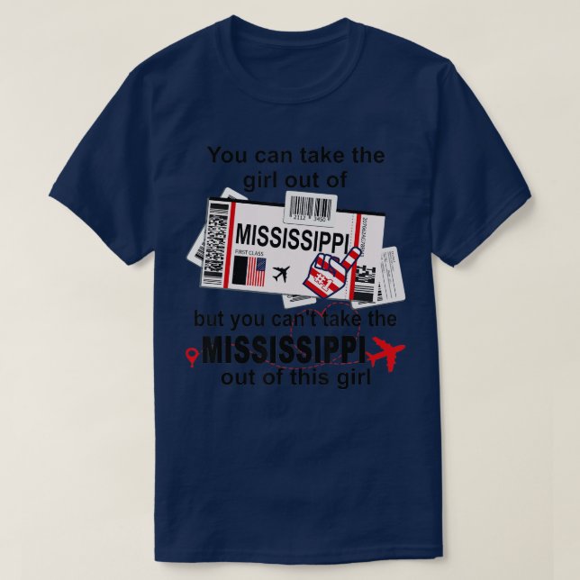 Mississippi GirlMississippi Boarding Pass T-Shirt (Design vorne)
