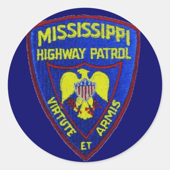 Mississippi Highway Patrol Runder Aufkleber (Vorderseite)