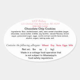 MISSISSIPPI Hütte Food Law Label Farmer's Market Ovaler Aufkleber