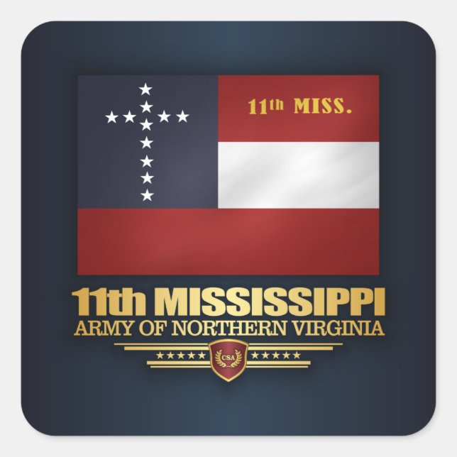 Mississippi Infantry Quadratischer Aufkleber (Vorderseite)