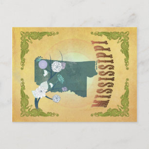 Mississippi-Karte mit reizenden Vögeln Postkarte