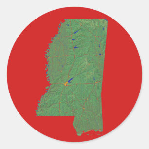 Mississippi Kartenaufkleber Runder Aufkleber
