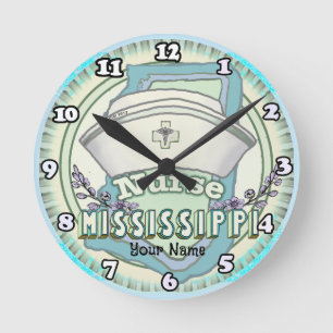 Mississippi Krankenschwester Runde Wanduhr