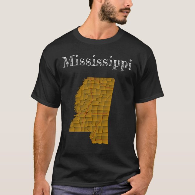 Mississippi-Landkreis und Staaten T-Shirt (Vorderseite)