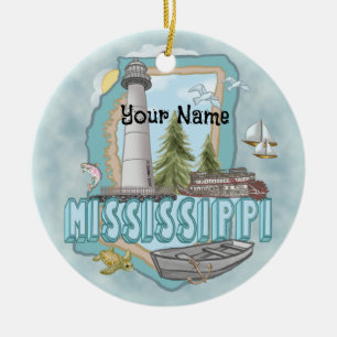 Mississippi Leuchtturmverzierung Keramik Ornament