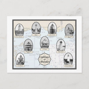 Mississippi Lighthouses Postkarte