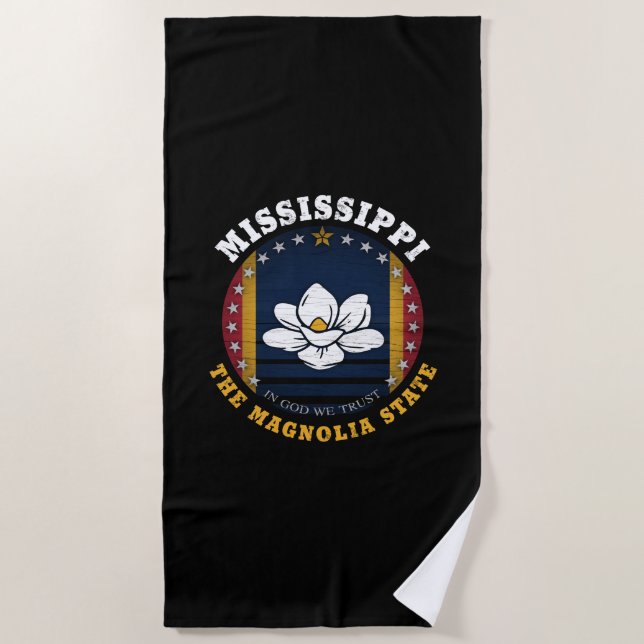 MISSISSIPPI MAGNOLIA STAAT FLAG STRANDTUCH (Vorderseite)