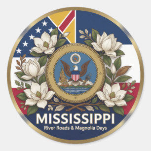 Mississippi Magnolie Staatserbe 🌸 Runder Aufkleber