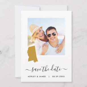 Mississippi Map Foto Wedding Save the Date Card