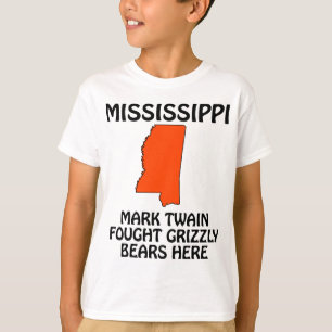 Mississippi - Mark Twain kämpfte hier Grizzlybären T-Shirt