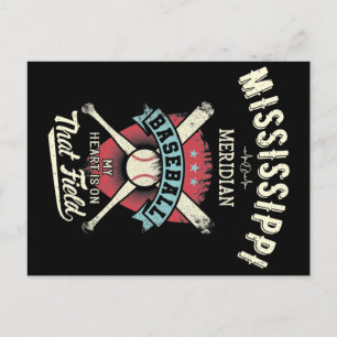 Mississippi Meridian Baseball Postkarte