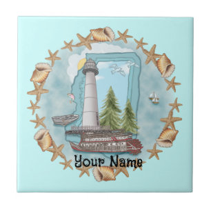 Mississippi Muscheln Lighthouse Tile Fliese