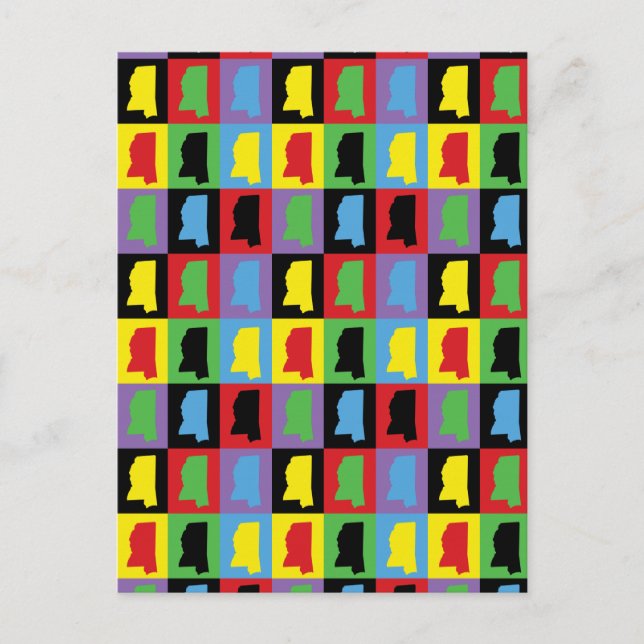 Mississippi Muster Pop Art Postkarte (Vorderseite)