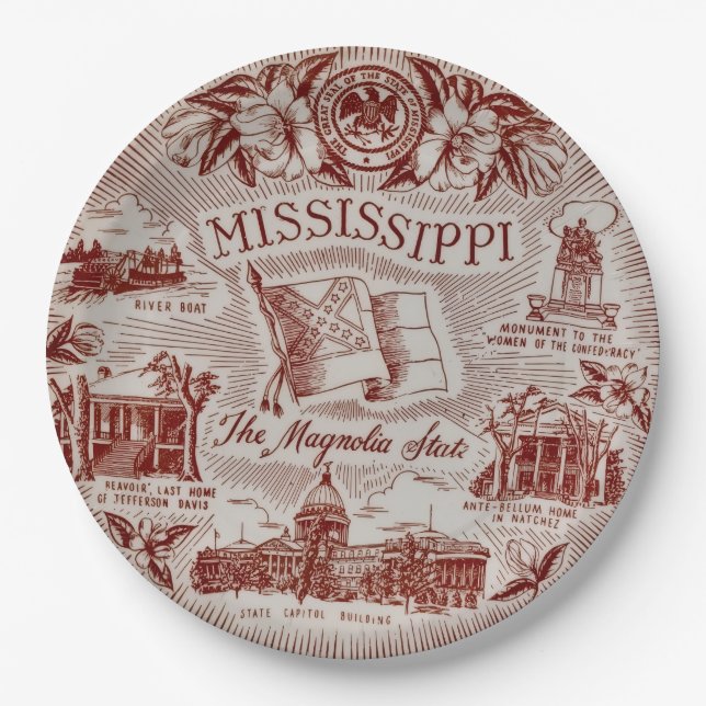 Mississippi-Party-Teller Pappteller (Vorderseite)