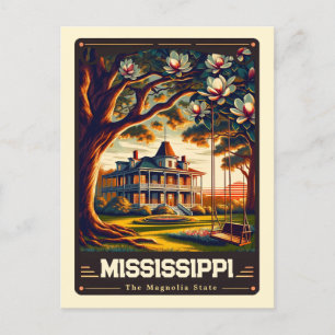 Mississippi Patriotischer Geist Vintage Postkarte