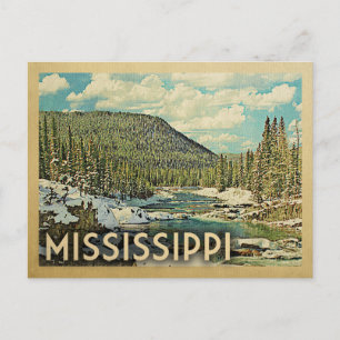 Mississippi-Postkarte Vintage Schneereicher Winter Postkarte