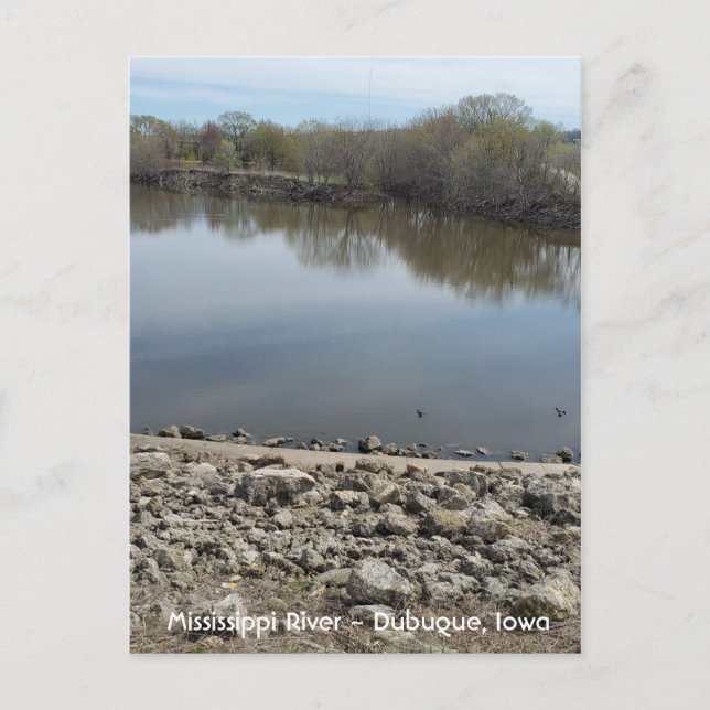 Mississippi River, Dubuque, Foto Iowa Postkarte (Vorderseite)