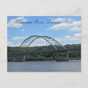 Mississippi River, Dubuque Iowa Bridge Postcard Postkarte