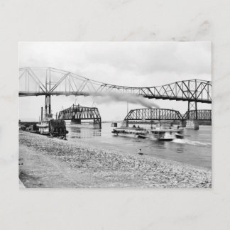 Mississippi River in Winona, 1880er Postkarte