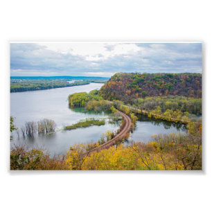 Mississippi River und Wooded Bluffs Fotodruck