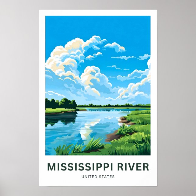 Mississippi River United States Travel Print Poster (Vorne)