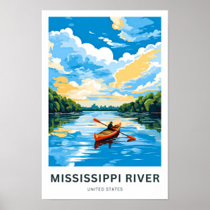 Mississippi River United States Travel Print Poster
