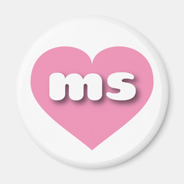Mississippi rosa Herz - I Liebe ms Magnet (Vorne)