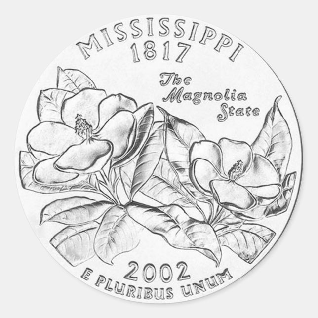 Mississippi Runder Aufkleber (Vorderseite)