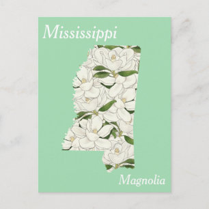 Mississippi Staat Blume Collage Map Postkarte