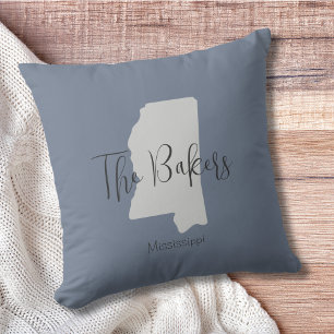 Mississippi Staat Familienname Throw Kissen