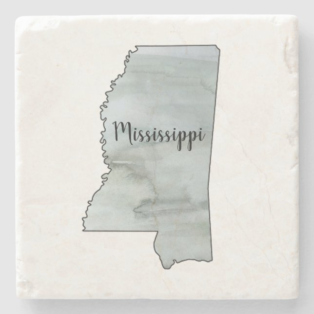Mississippi Staat Illustration Steinuntersetzer (Vorderseite)